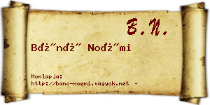 Bánó Noémi névjegykártya