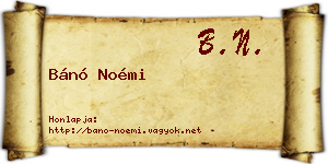 Bánó Noémi névjegykártya